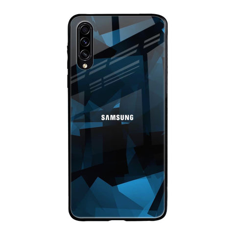 Polygonal Blue Box Samsung Galaxy A50s Glass Back Cover Online