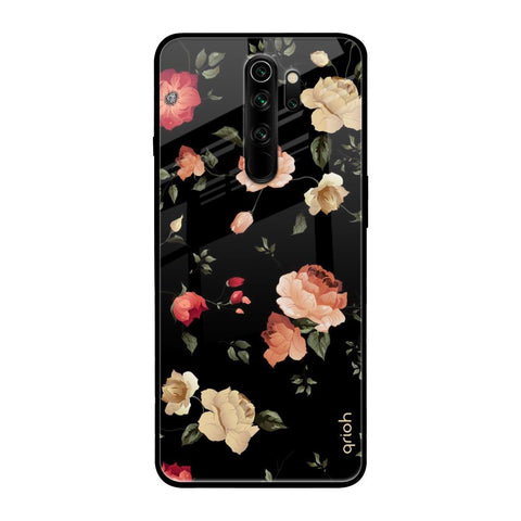 Black Spring Floral Xiaomi Redmi Note 8 Pro Glass Back Cover Online