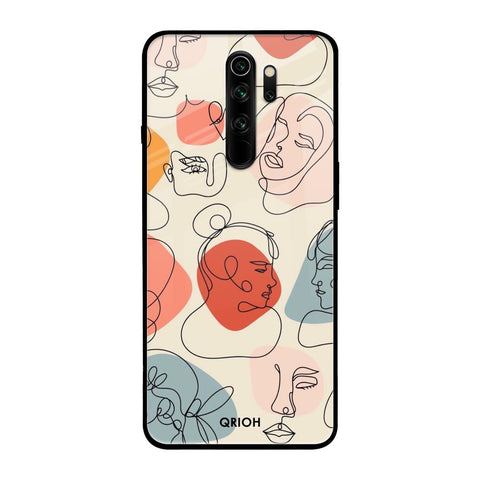 Abstract Faces Xiaomi Redmi Note 8 Pro Glass Back Cover Online
