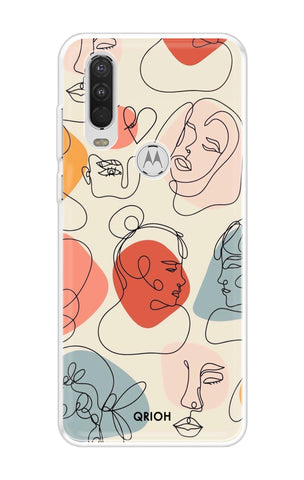 Abstract Faces Motorola One Action Back Cover