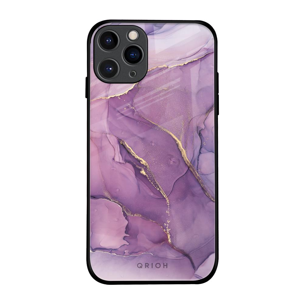 Purple Gold Marble Glass Case for iPhone 11 Pro
