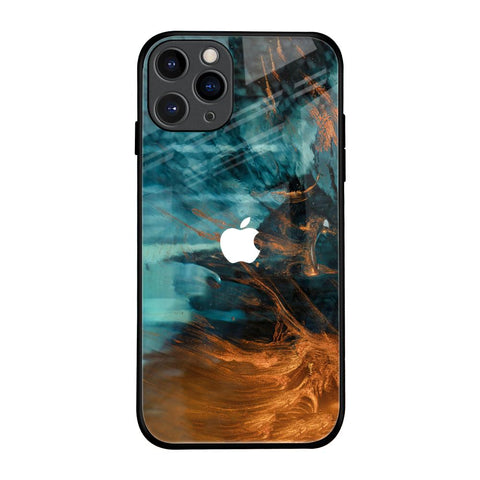 Golden Splash iPhone 11 Pro Glass Back Cover Online