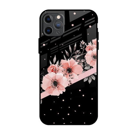 Floral Black Band iPhone 11 Pro Max Glass Back Cover Online