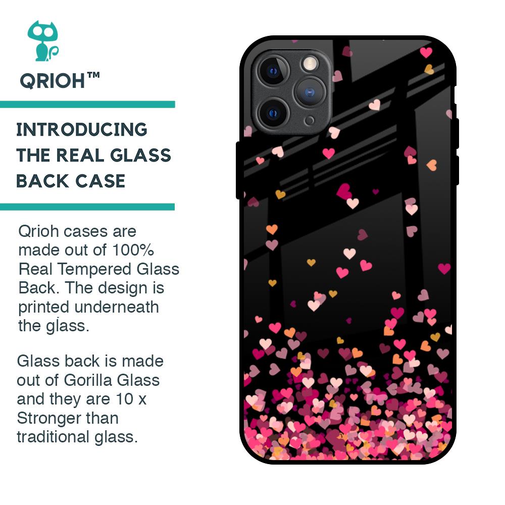 Heart Rain Fall Glass Case For iPhone 11 Pro Max