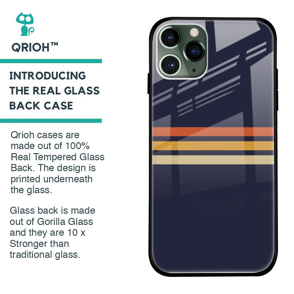 Tricolor Stripes Glass Case For iPhone 11 Pro Max