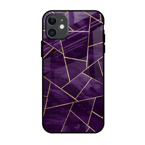 Geometric Purple iPhone 11 Glass Back Cover Online