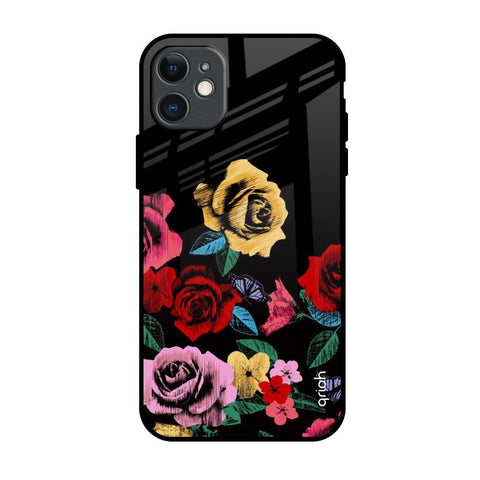 Floral Decorative iPhone 11 Glass Back Cover Online