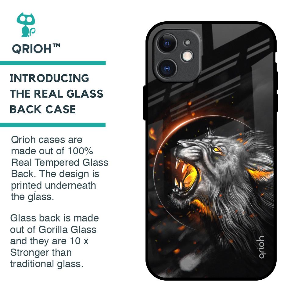 Aggressive Lion Glass Case for iPhone 11