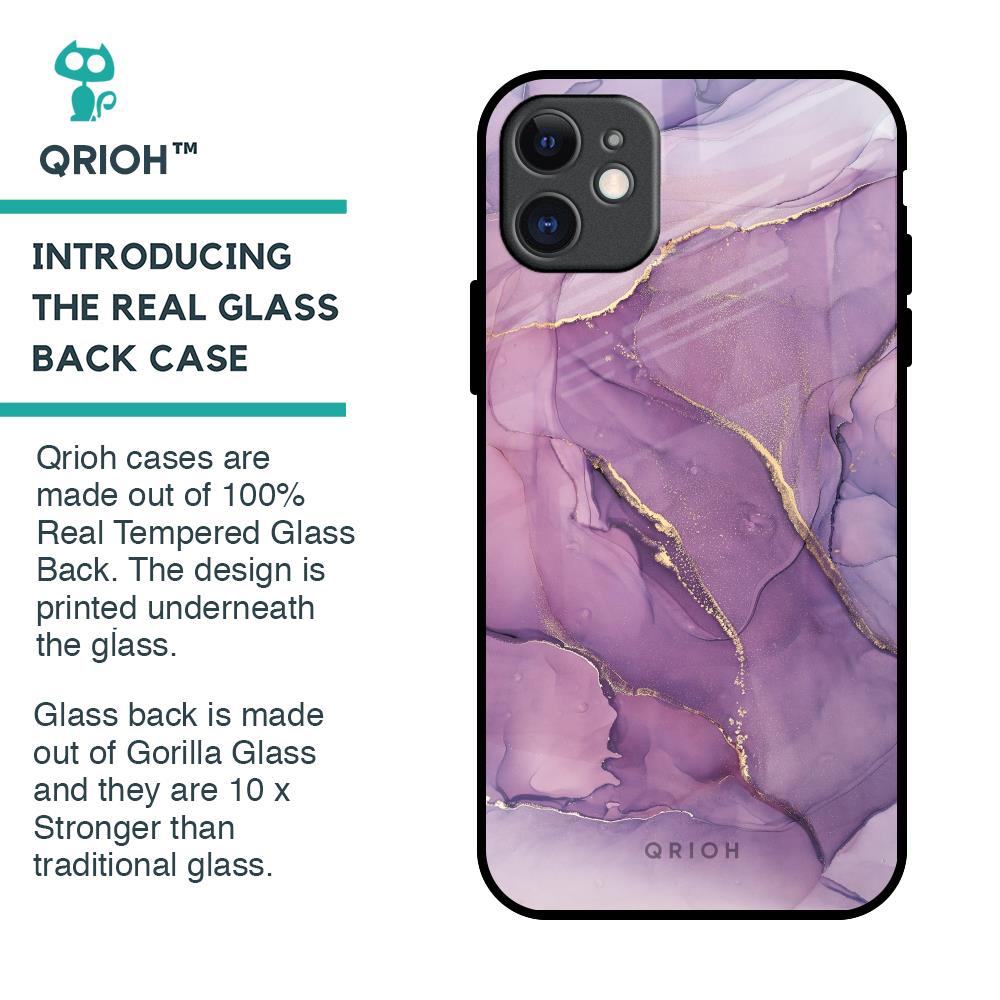 Purple Gold Marble Glass Case for iPhone 11