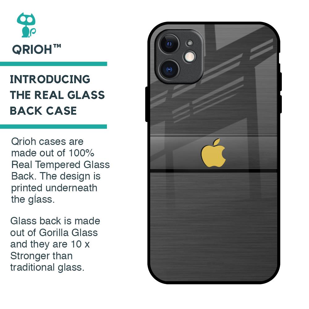 Grey Metallic Glass Case For iPhone 11