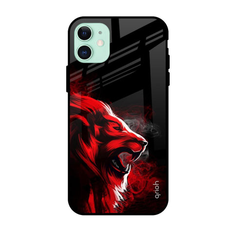 Red Angry Lion Apple iPhone 11 Glass Cases & Covers Online