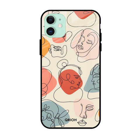 Abstract Faces Apple iPhone 11 Glass Cases & Covers Online