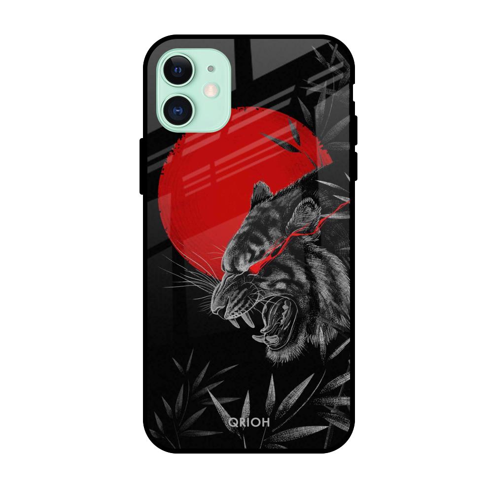 Red Moon Tiger Glass Case for Apple iPhone 11