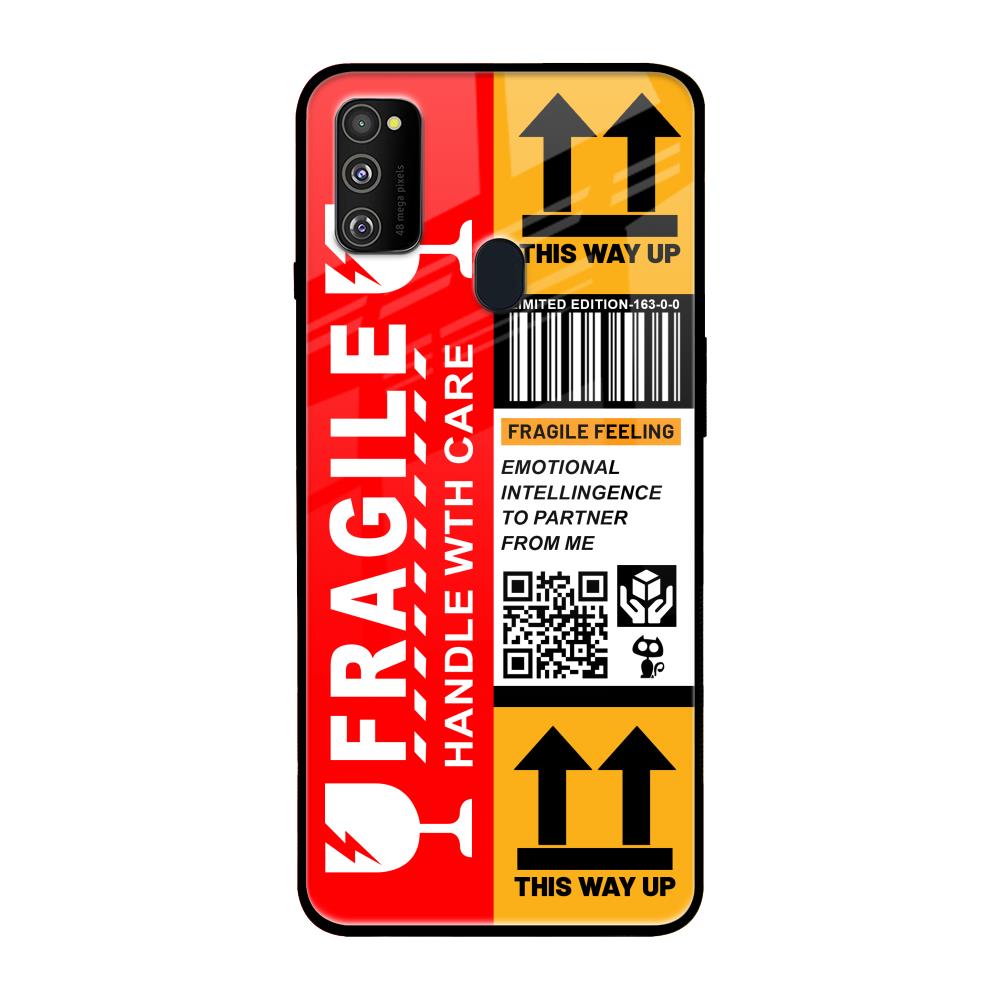 Handle With Care Samsung Galaxy M30s Glass Back Cover Online