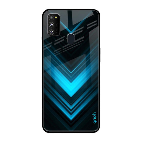 Vertical Blue Arrow Samsung Galaxy M30s Glass Back Cover Online