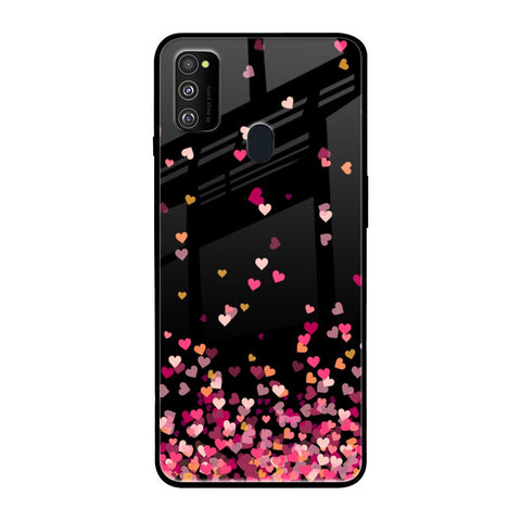 Heart Rain Fall Samsung Galaxy M30s Glass Back Cover Online