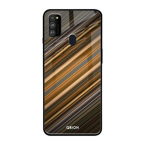 Diagonal Slash Pattern Samsung Galaxy M30s Glass Back Cover Online