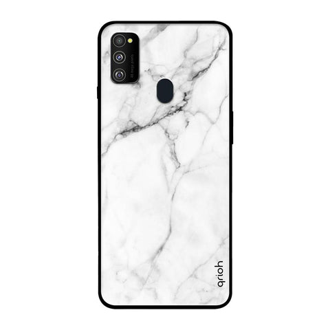 Modern White Marble Samsung Galaxy M30s Glass Back Cover Online
