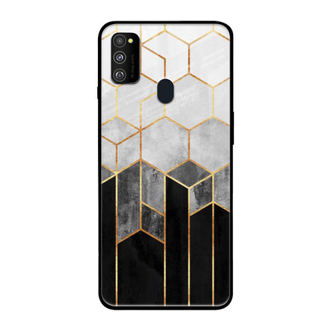 Tricolor Pattern Samsung Galaxy M30s Glass Back Cover Online