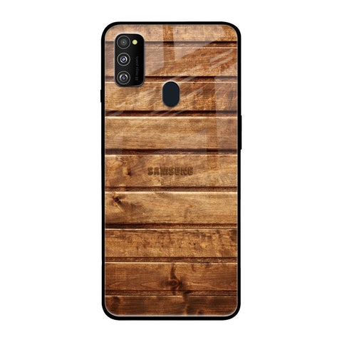 Wooden Planks Samsung Galaxy M30s Glass Back Cover Online