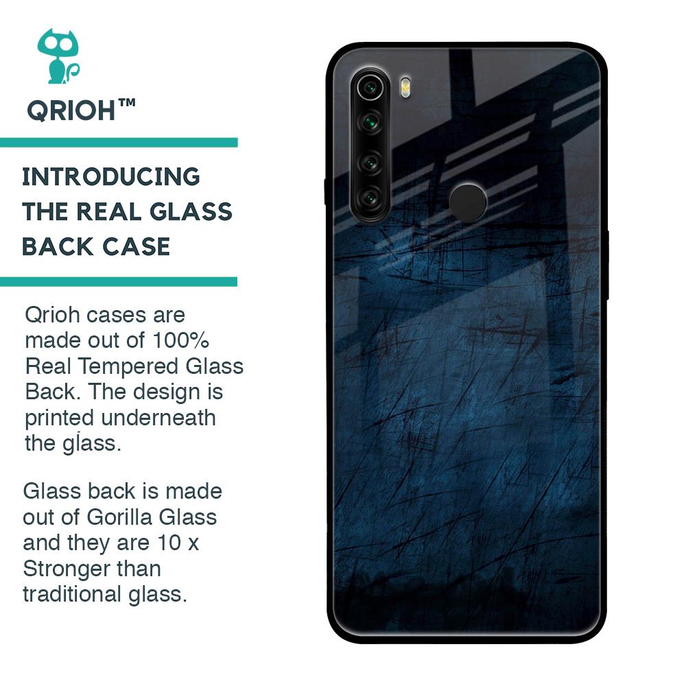Dark Blue Grunge Glass Case for Xiaomi Redmi Note 8