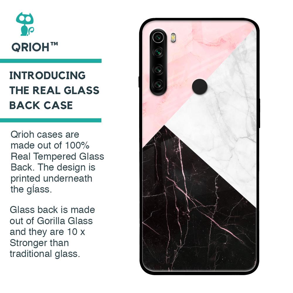 Marble Collage Art Glass Case For Xiaomi Redmi Note 8