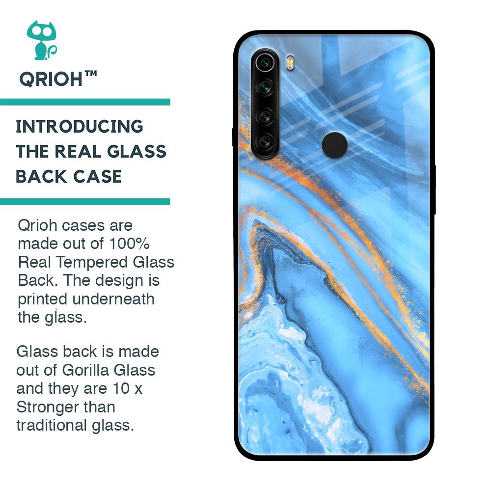 Vibrant Blue Marble Glass Case for Xiaomi Redmi Note 8