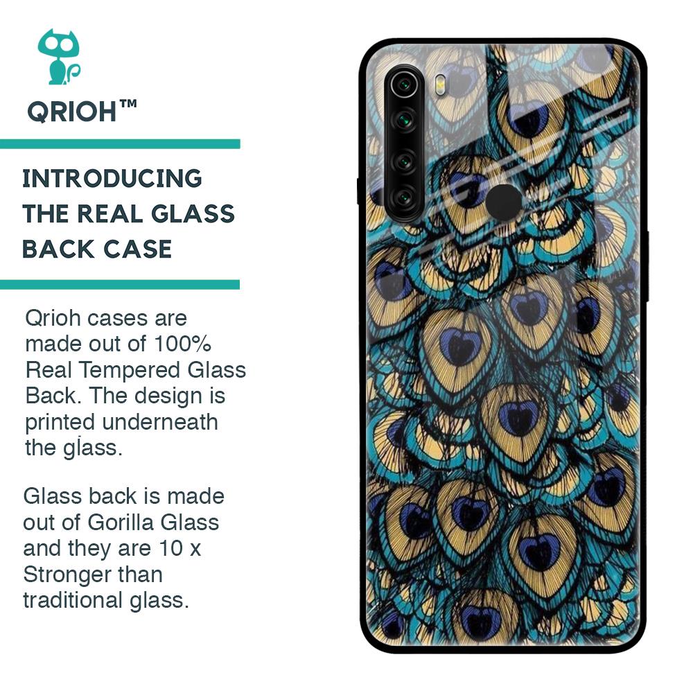 Peacock Feathers Glass case for Xiaomi Redmi Note 8