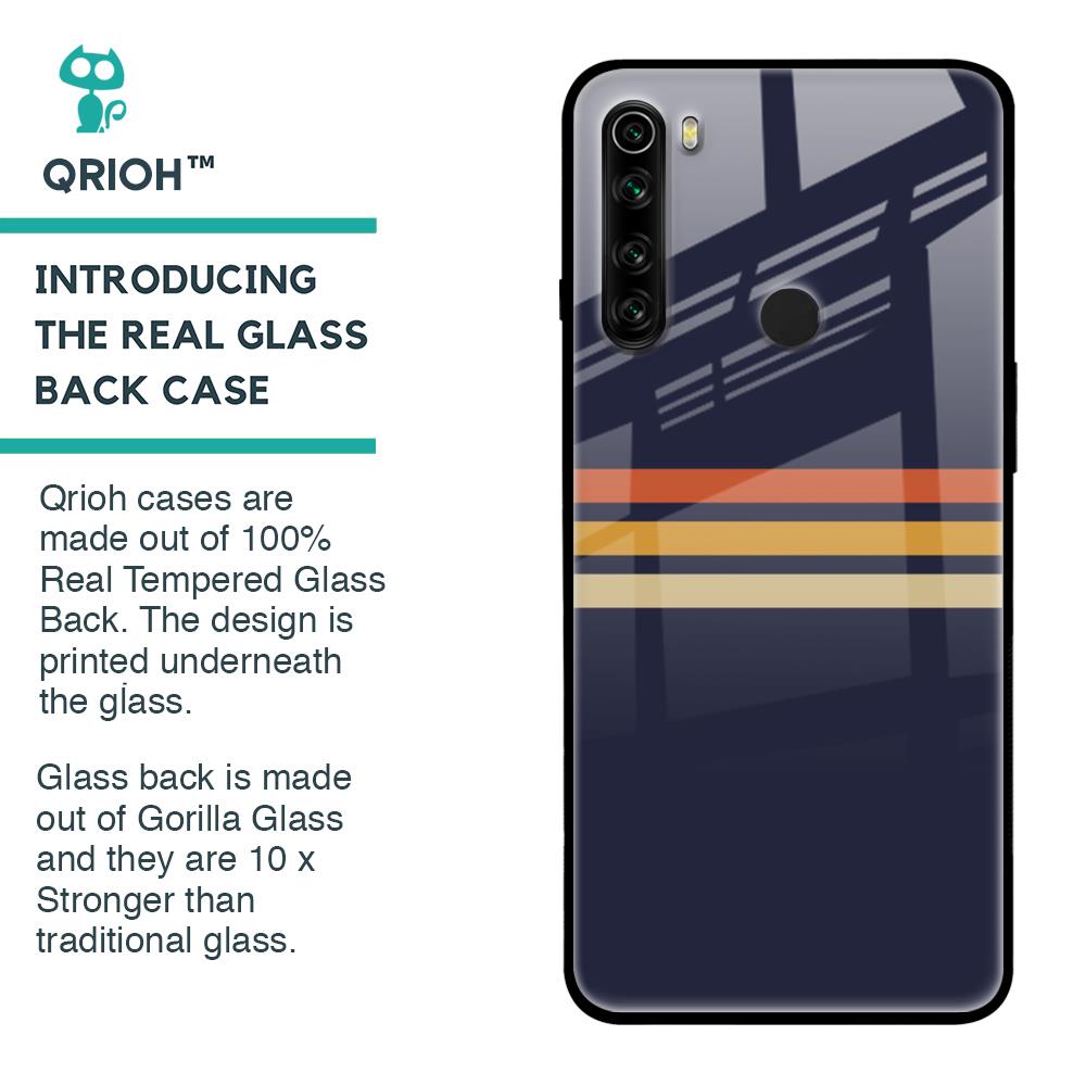 Tricolor Stripes Glass Case For Xiaomi Redmi Note 8