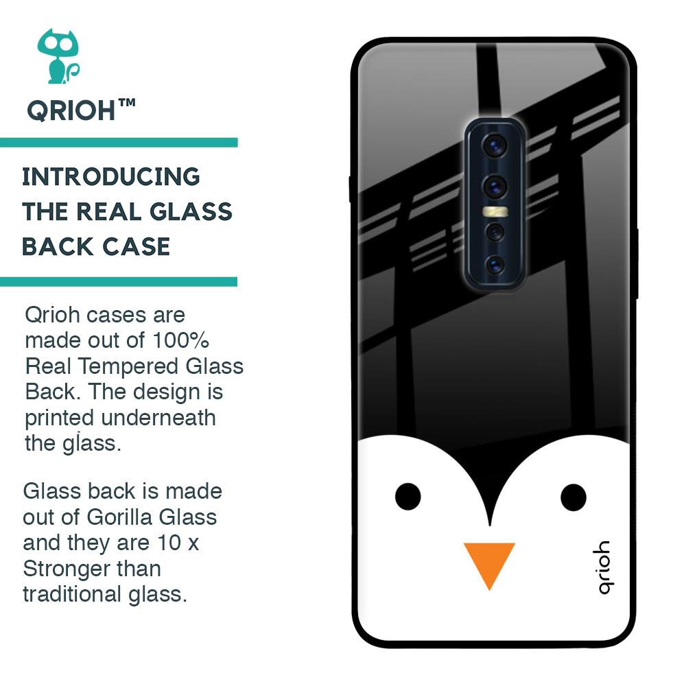 Cute Penguin Glass Case for Vivo V17 Pro