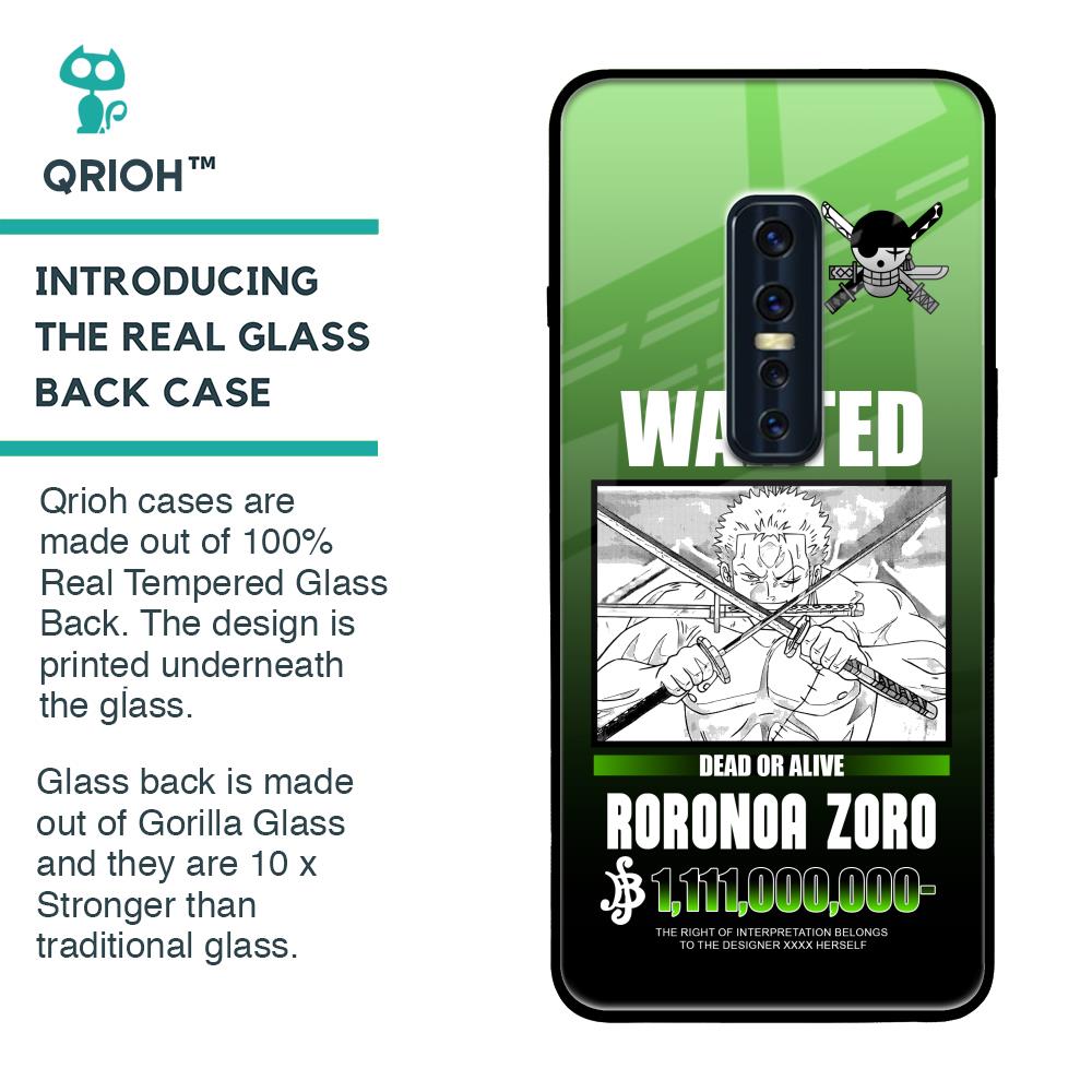 Zoro Wanted Glass Case for Vivo V17 Pro