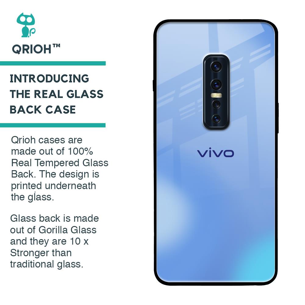 Vibrant Blue Texture Glass Case for Vivo V17 Pro
