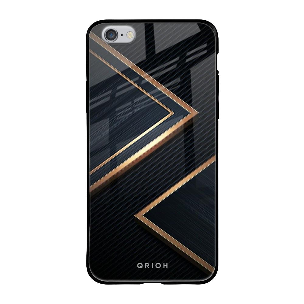 Sleek Golden & Navy iPhone 6S Glass Back Cover Online