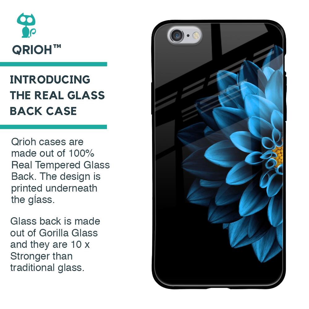 Half Blue Flower Glass Case for iPhone 6S