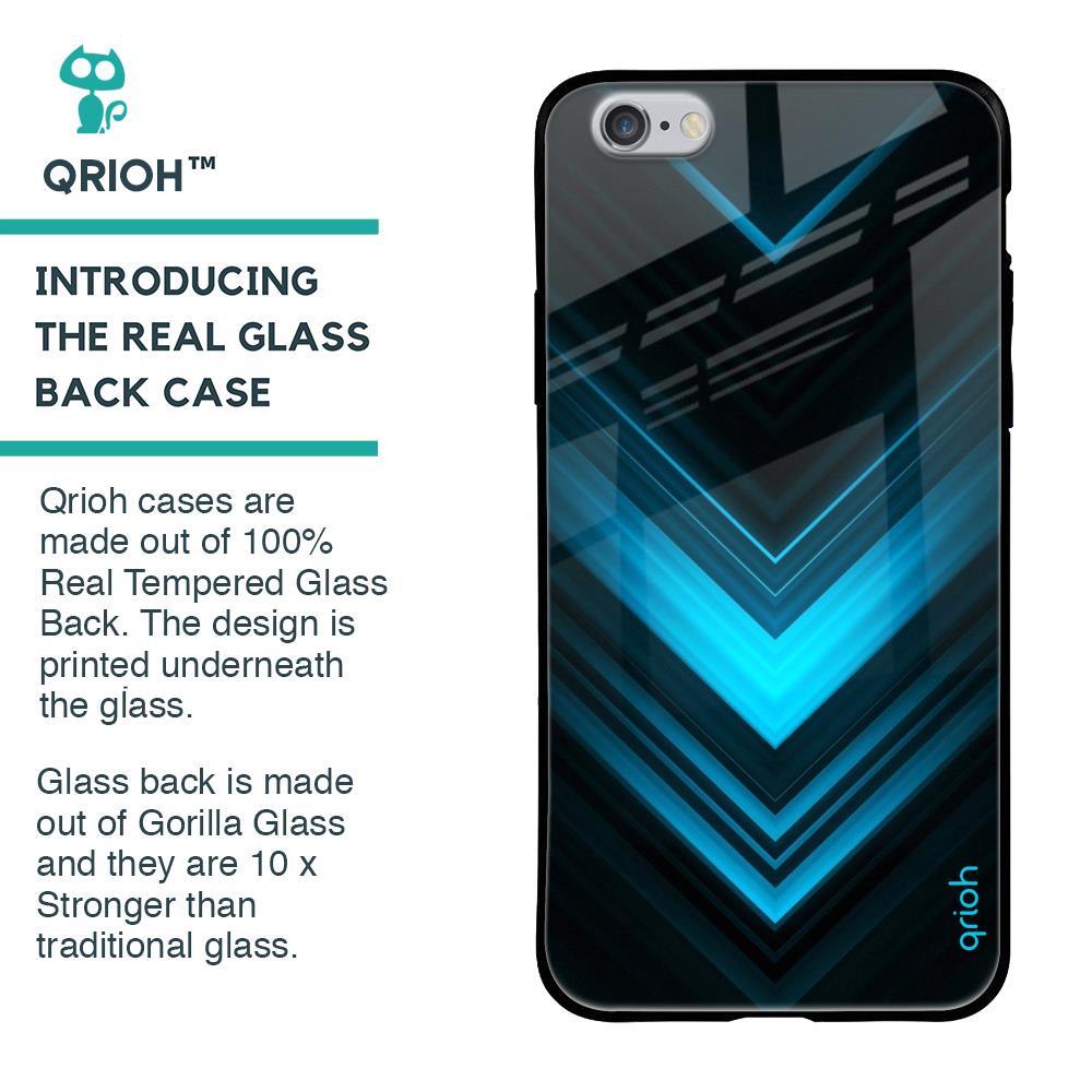 Vertical Blue Arrow Glass Case For iPhone 6S