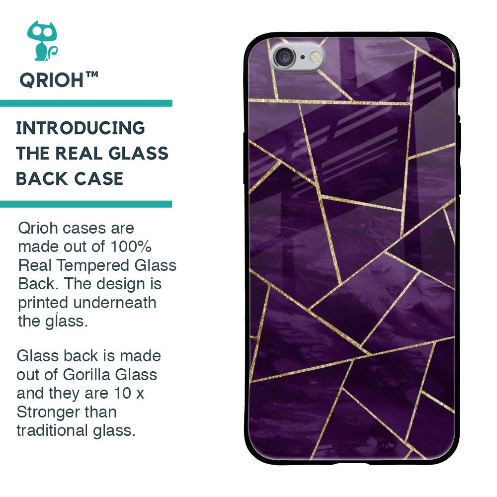 Geometric Purple Glass Case For iPhone 6S