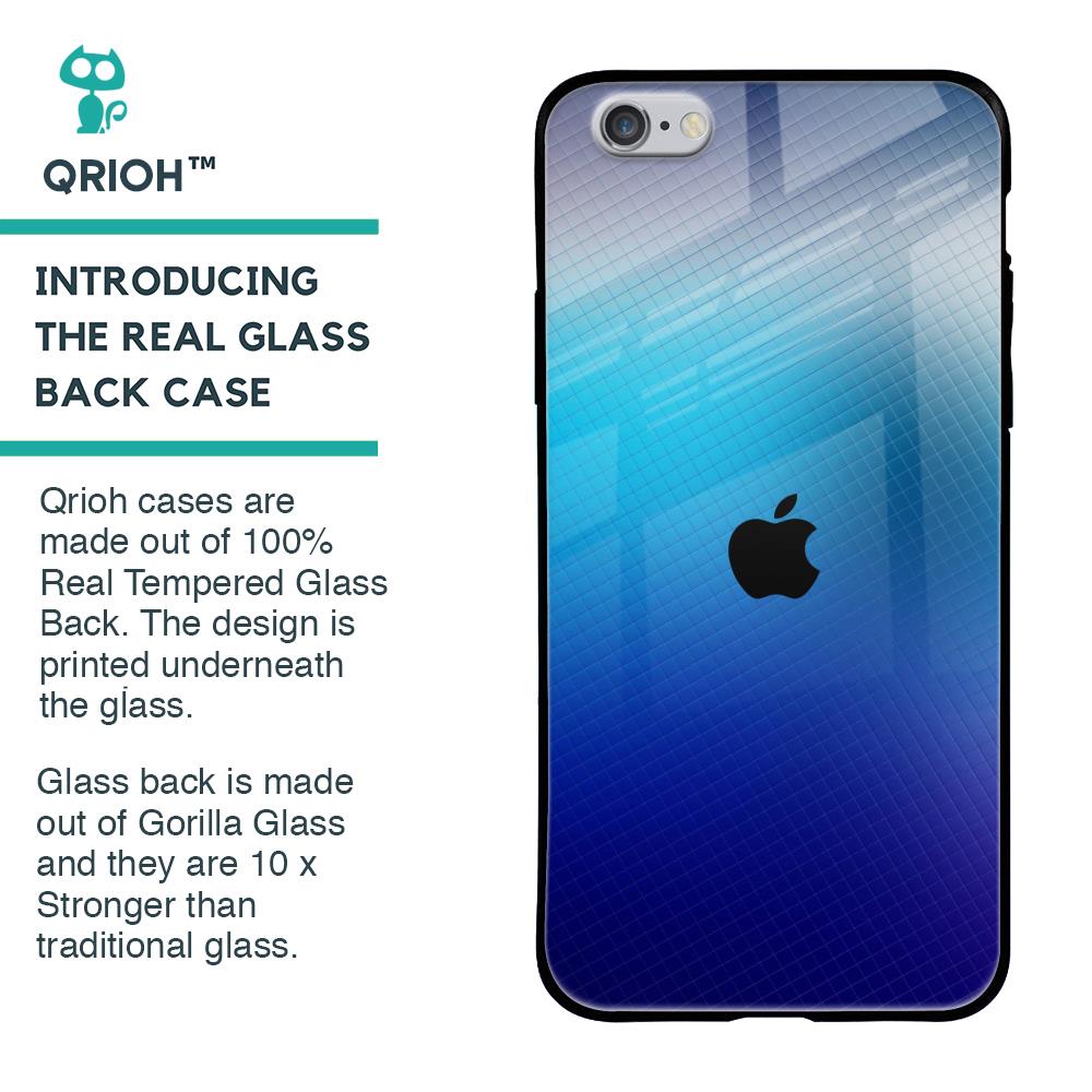 Blue Rhombus Pattern Glass Case for iPhone 6S