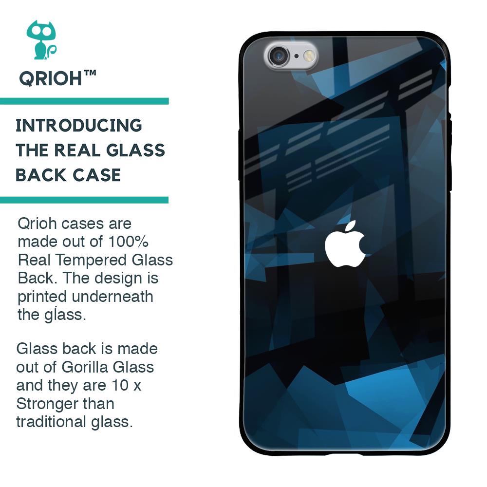 Polygonal Blue Box Glass Case For iPhone 6S