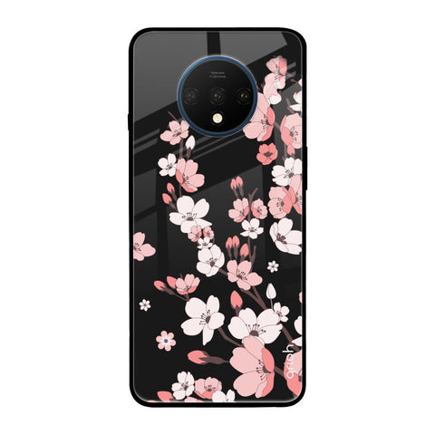 Black Cherry Blossom OnePlus 7T Glass Back Cover Online