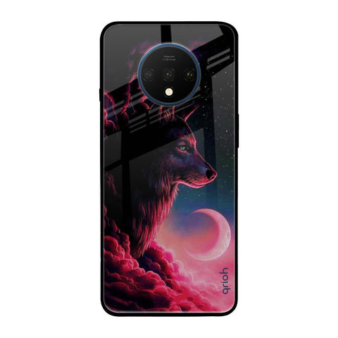 Moon Wolf OnePlus 7T Glass Back Cover Online