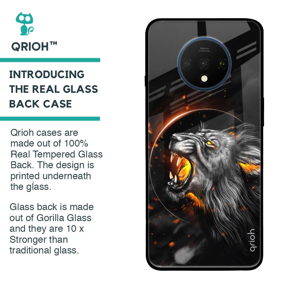 Aggressive Lion Glass Case for OnePlus 7T