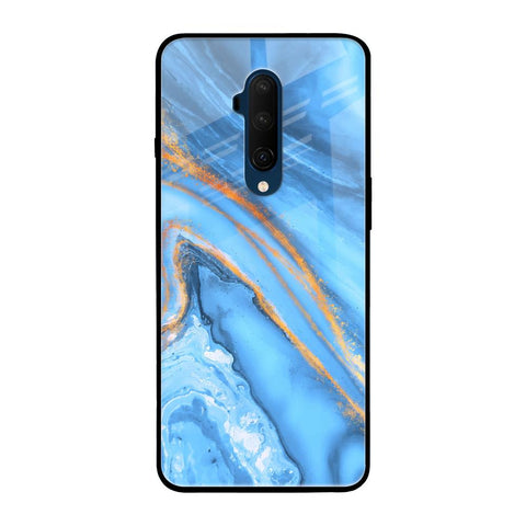 Vibrant Blue Marble OnePlus 7T Pro Glass Back Cover Online