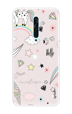 Unicorn Doodle Oppo Reno2 F Back Cover