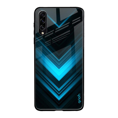 Vertical Blue Arrow Samsung Galaxy A70s Glass Back Cover Online