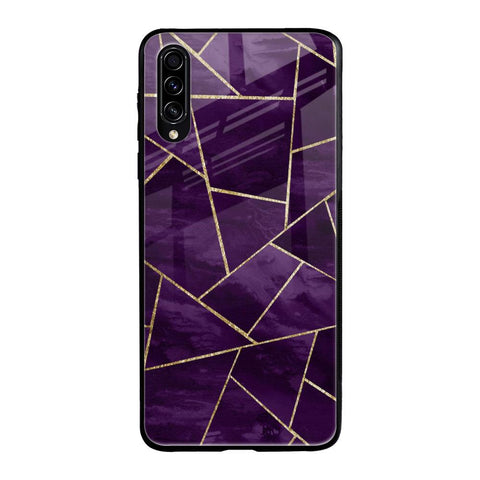 Geometric Purple Samsung Galaxy A70s Glass Back Cover Online