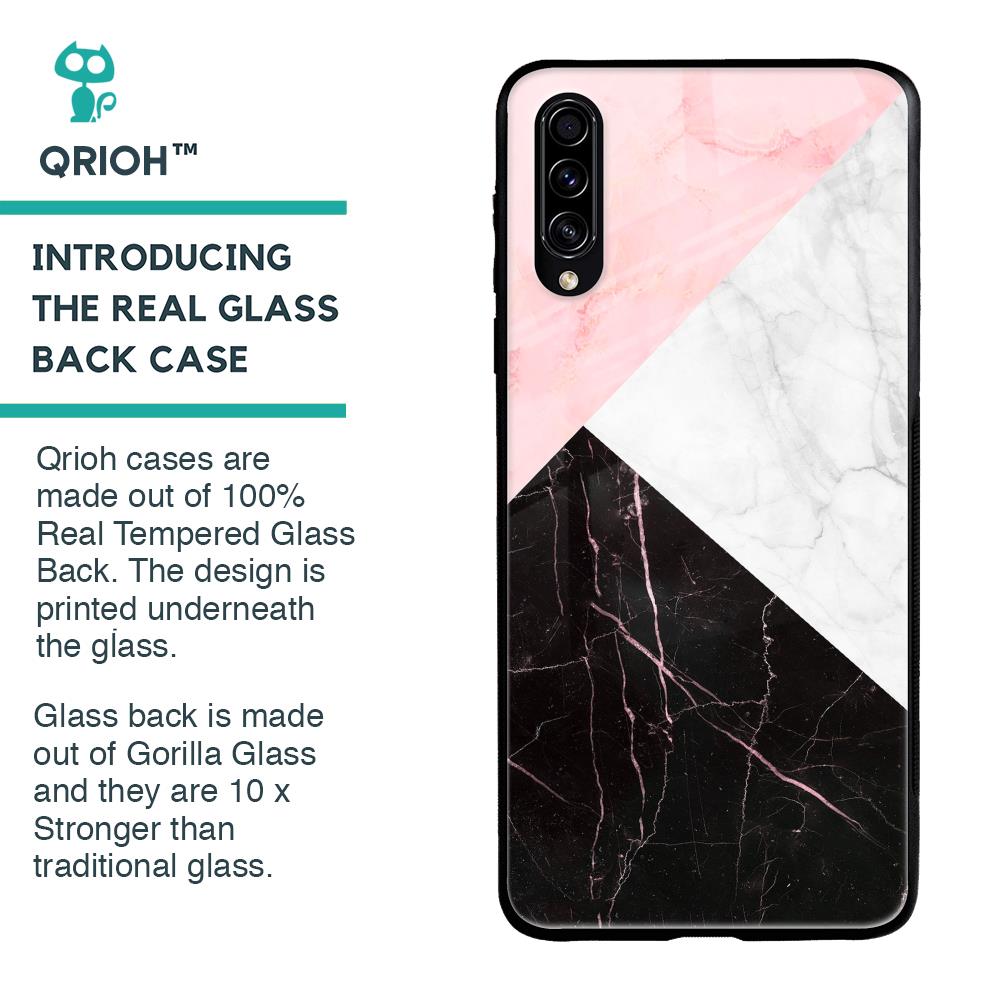 Marble Collage Art Glass Case For Samsung Galaxy A70s