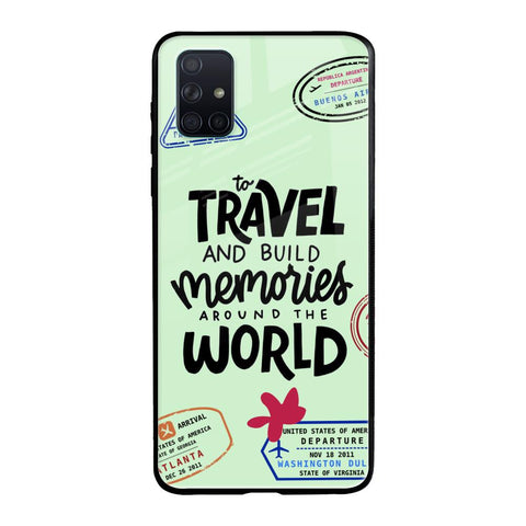 Travel Stamps Samsung Galaxy A71 Glass Back Cover Online