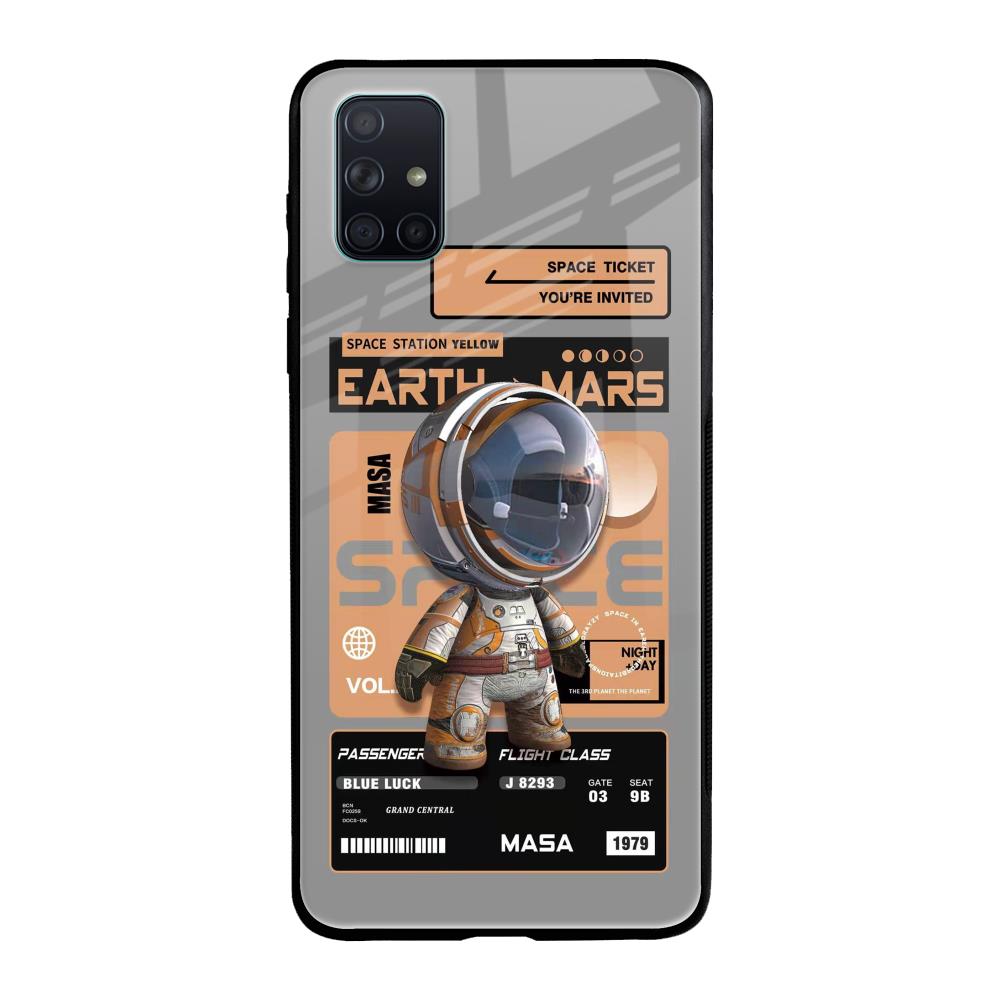 Space Ticket Samsung Galaxy A71 Glass Back Cover Online
