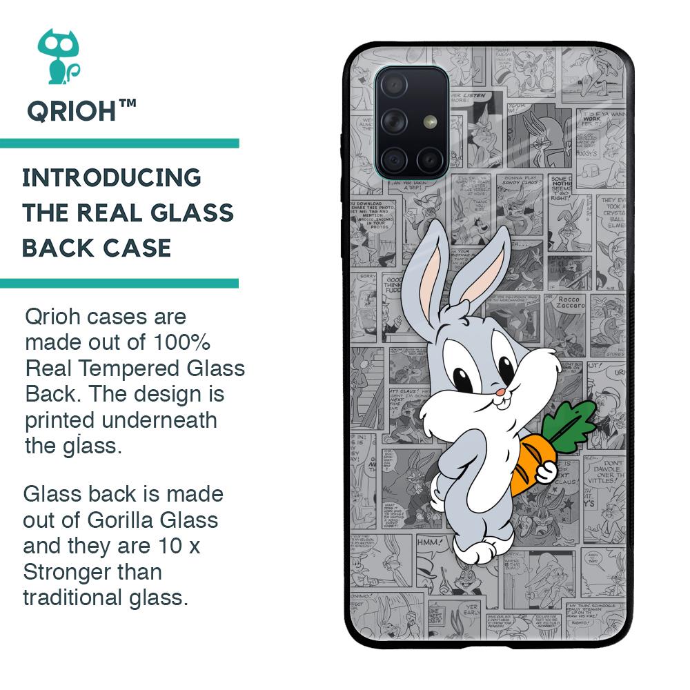 Cute Baby Bunny Glass Case for Samsung Galaxy A71