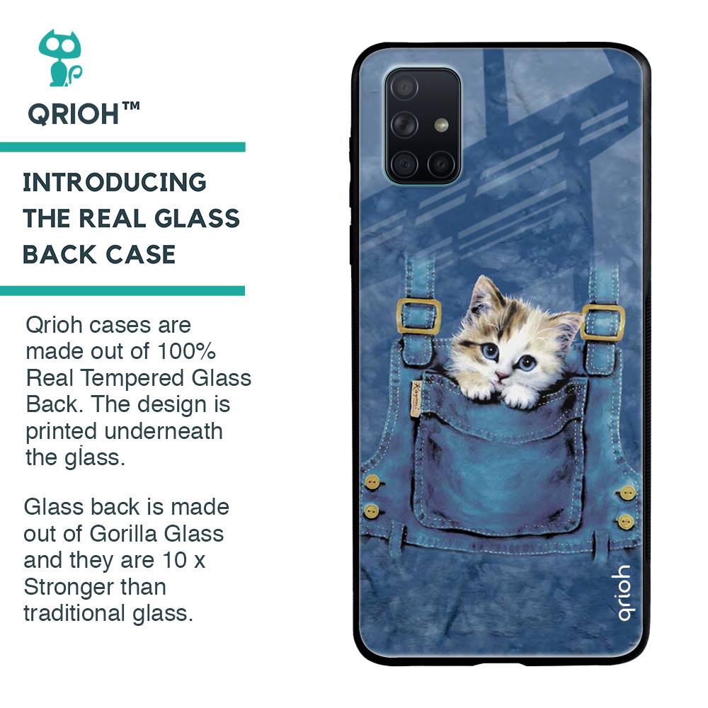 Kitty In Pocket Glass Case For Samsung Galaxy A71